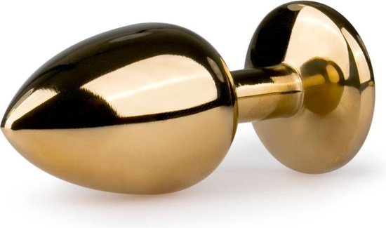 Buttplug met ronde steen/ - Goud