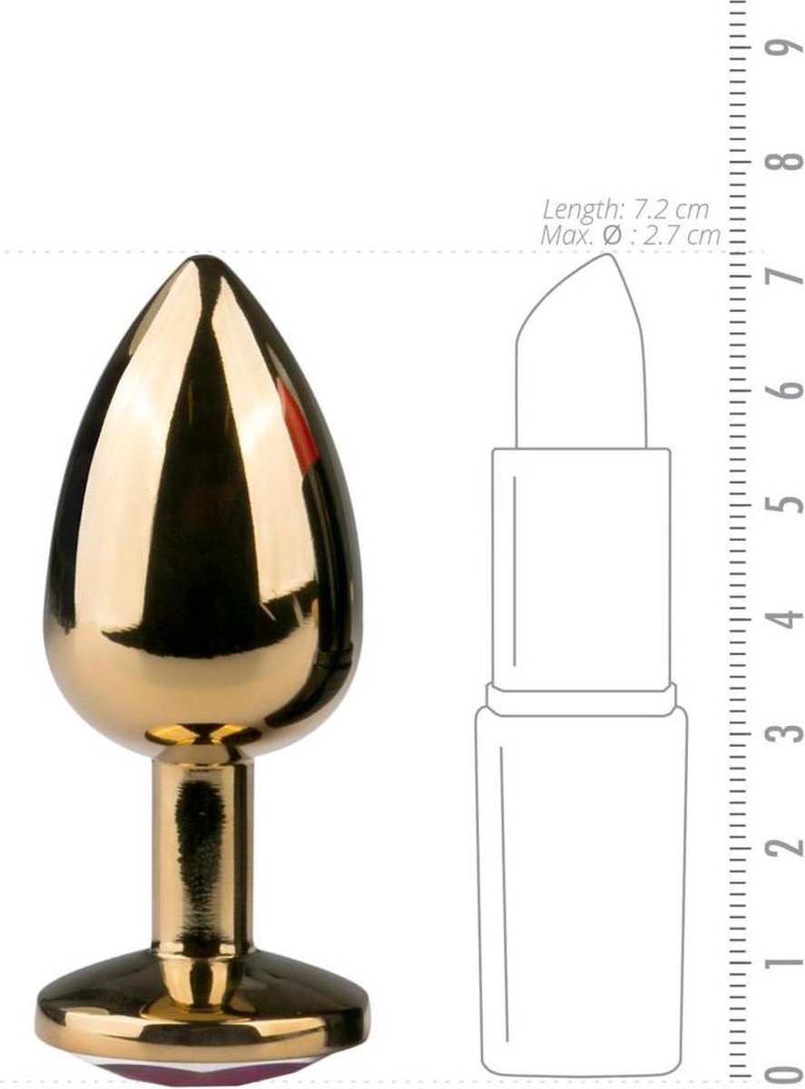 Buttplug met ronde steen/ - Goud