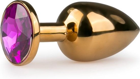 Buttplug met ronde steen/ - Goud