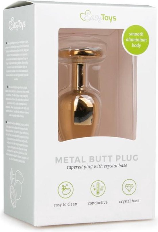 Buttplug met steen -/Transparant - Goud