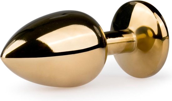 Buttplug met steen -/Transparant - Goud