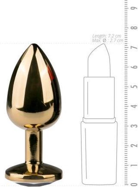 Buttplug met steen -/Transparant - Goud