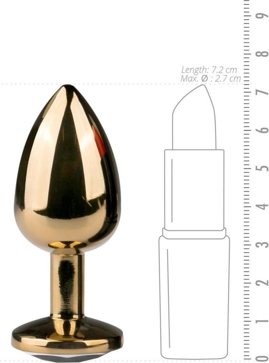Buttplug met steen -/Transparant - Goud
