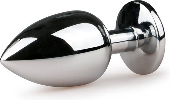 Grote buttplug met steen - Zilver/ - Silver