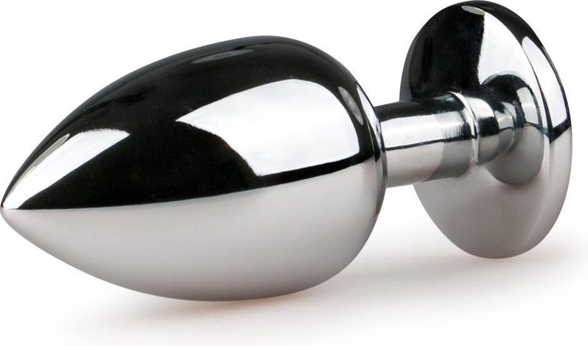 Grote buttplug met steen - Zilver/ - Silver