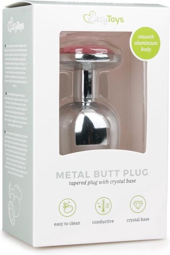 Grote buttplug met steen - Zilver/ - Silver