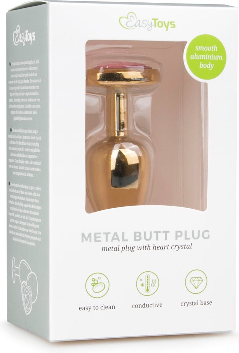Kleine buttplug met hart/ - Goud