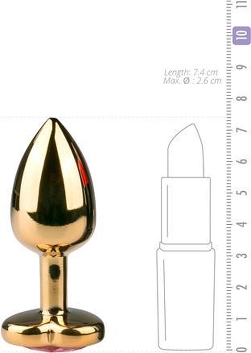 Kleine buttplug met hart/ - Goud
