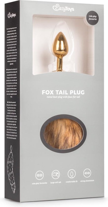 Kleine buttplug vossenstaart - - Goud