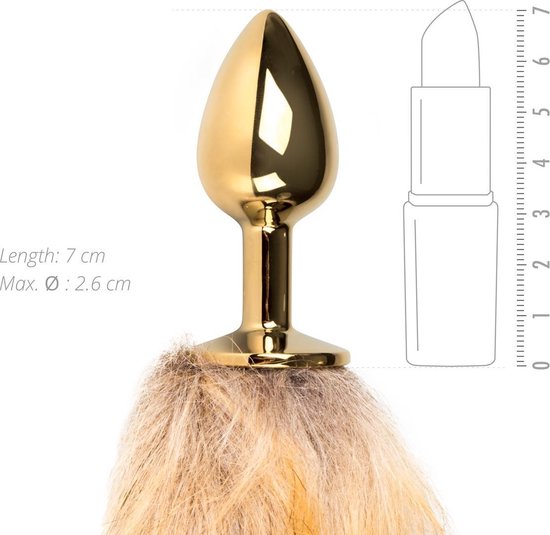 Kleine buttplug vossenstaart - - Goud