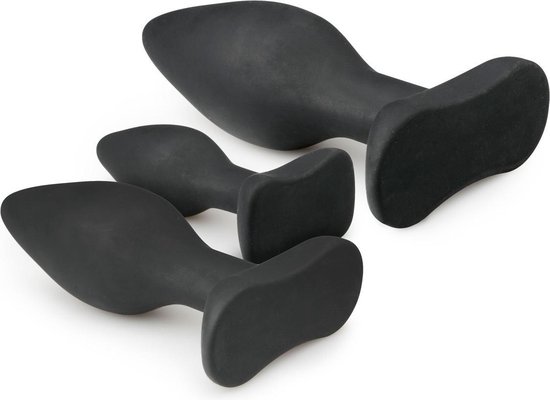Siliconen buttplugsetje - Zwart