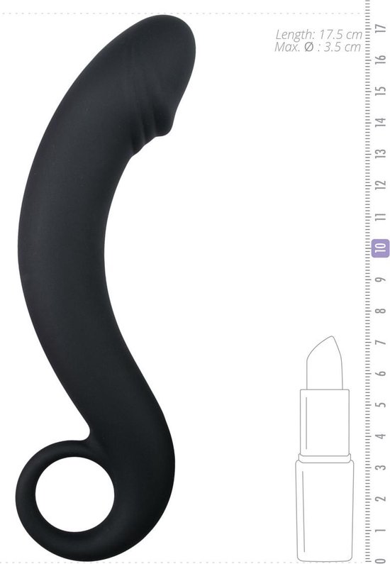 e siliconen prostaat dildo - Zwart