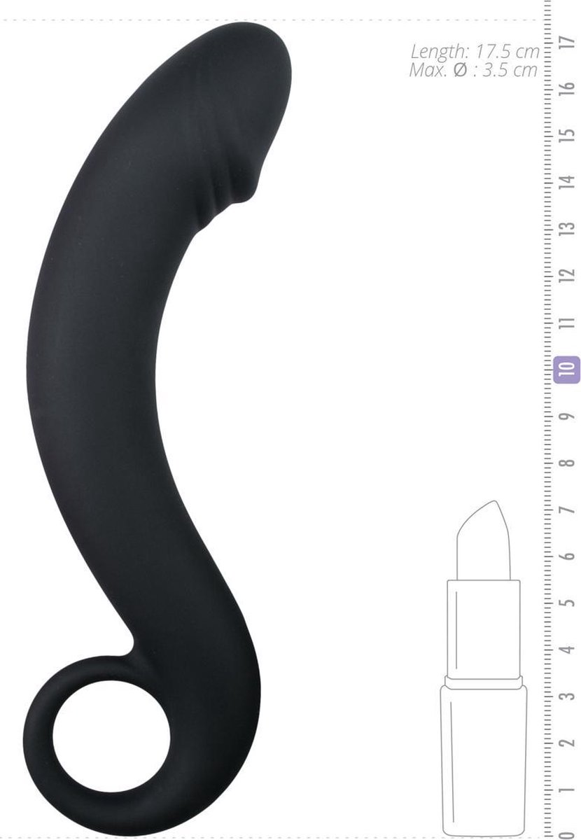 e siliconen prostaat dildo - Zwart