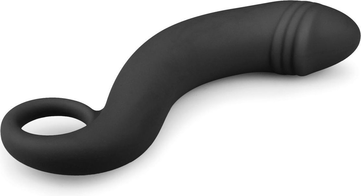 e siliconen prostaat dildo - Zwart
