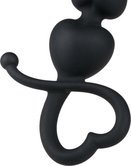 e anaal kralen met hartje - Zwart