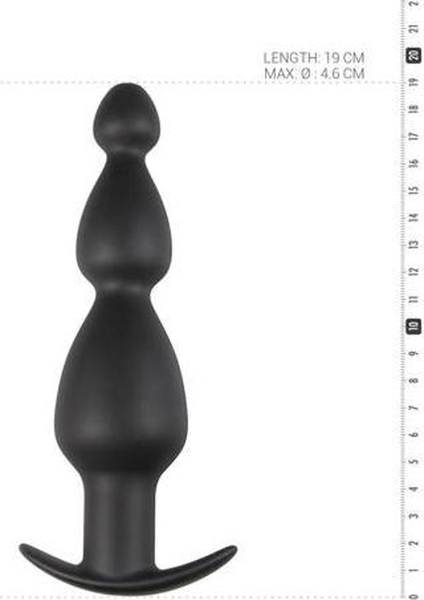 Sinner Gear Holle Siliconen Buttplug - Zwart