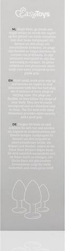 Siliconen Buttplug Set Met Diamantjes - - Zwart