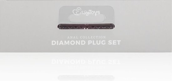 Siliconen Buttplug Set Met Diamantjes - - Zwart