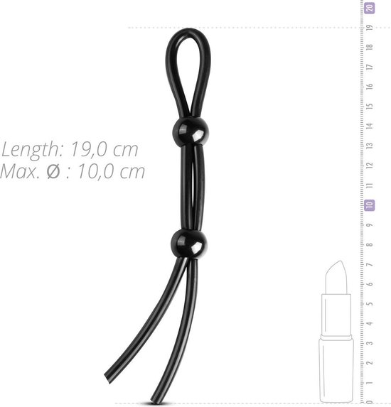 Dubbele Verstelbare Cockring - Zwart