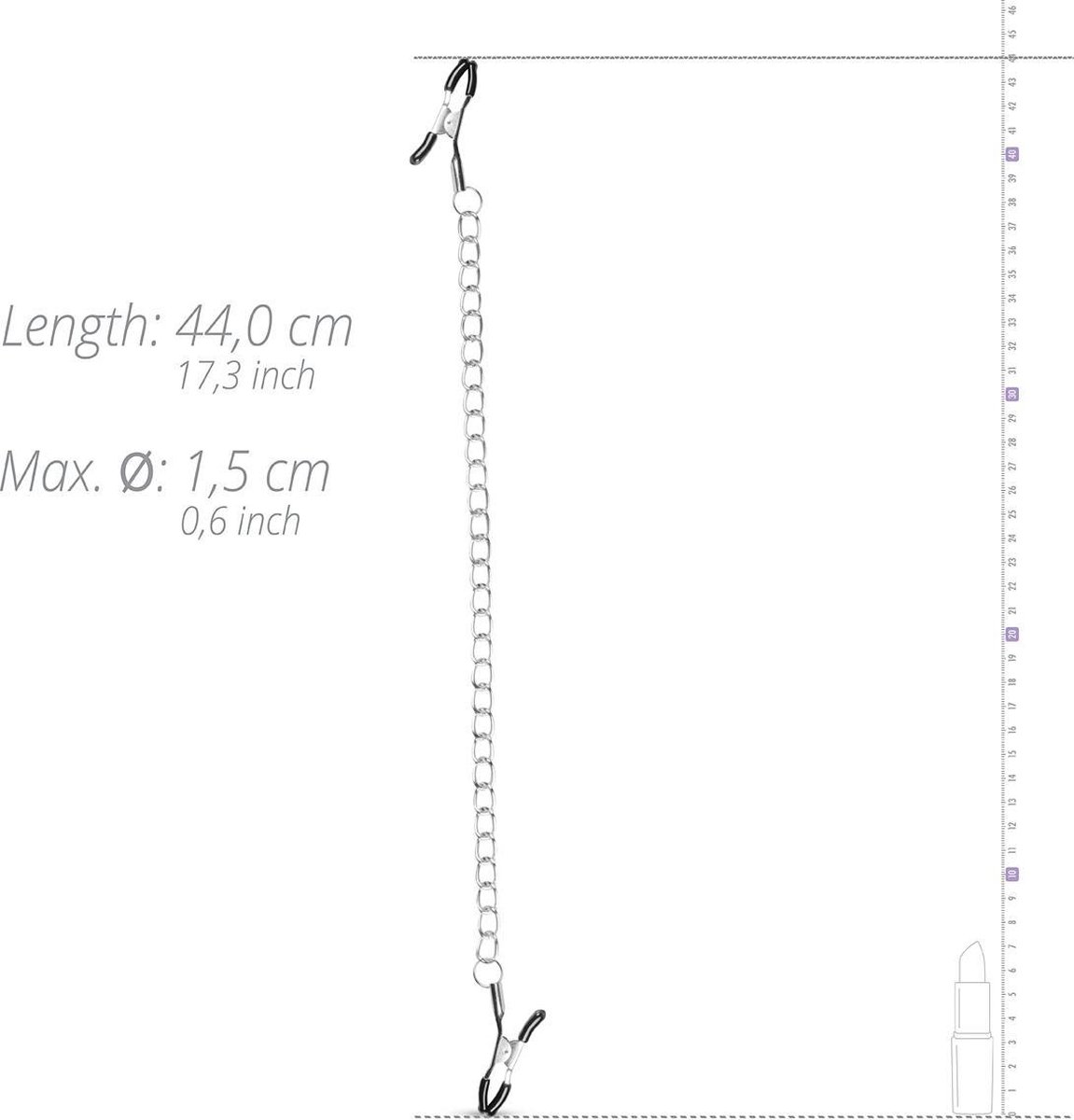 Klassieke Tepelklemmen Met Ketting - Silver