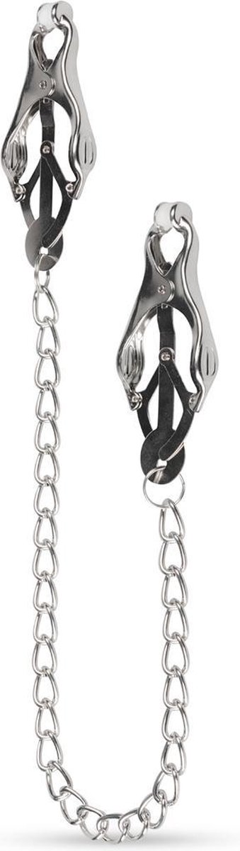 Vlinder Tepelklemmen Met Ketting - Silver