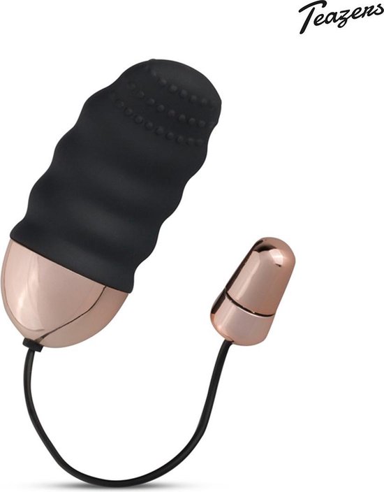 Teazers Geribbeld Vibratie-Eitje Met Afstandsbediening - Zwart