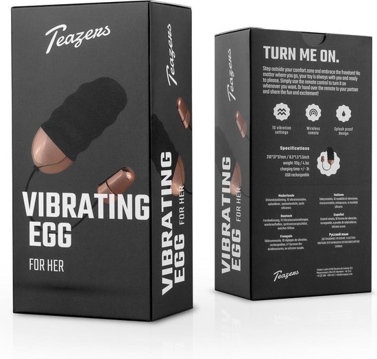 Teazers Geribbeld Vibratie-Eitje Met Afstandsbediening - Zwart