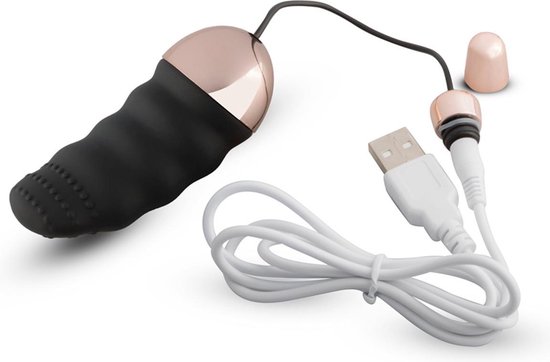 Teazers Geribbeld Vibratie-Eitje Met Afstandsbediening - Zwart