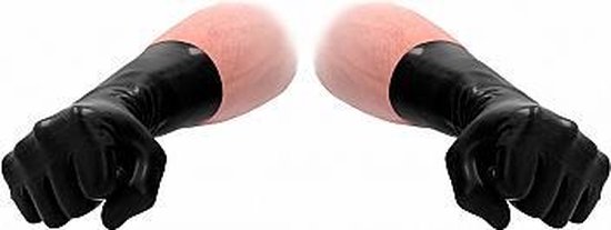 Fist It Korte Latex Handschoenen - Zwart