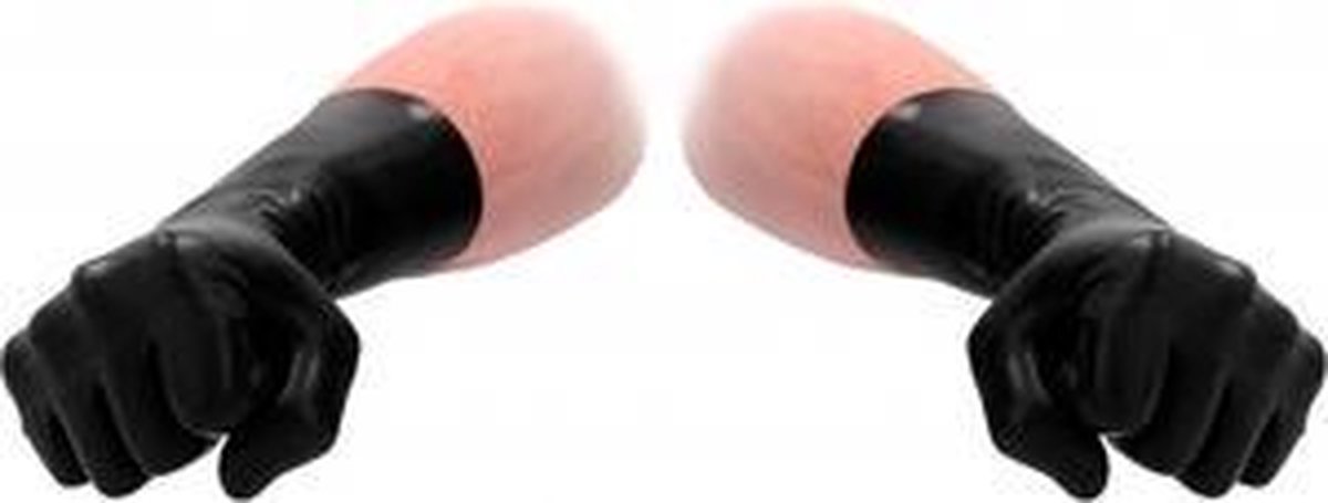 Fist It Korte Latex Handschoenen - Zwart