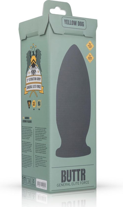 BUTTR Yellow Dog Buttplug - Zwart