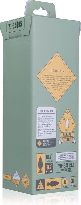 BUTTR Yellow Dog Buttplug - Zwart