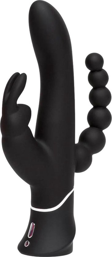 Happy Rabbit Triple Curve Tarzan Vibrator - Zwart