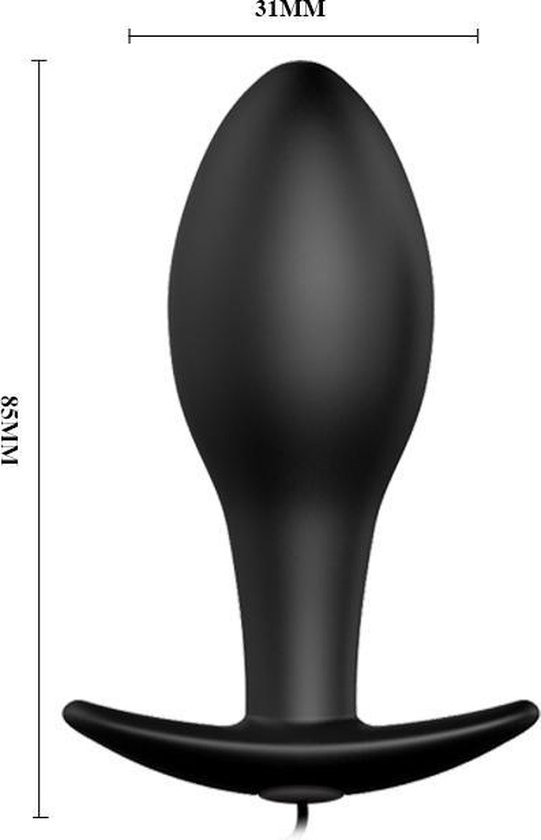Pretty Love Vibrerende Buttplug met Afstandsbediening - Zwart