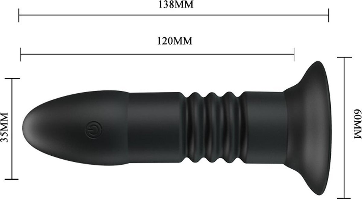 Pretty Love Magic Jingers Vibrerende/Stotende Buttplug - Zwart