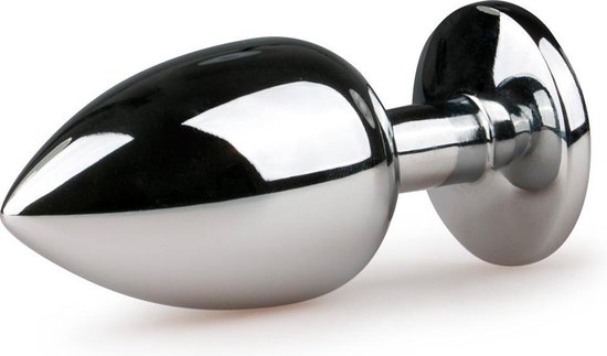 Zilveren metalen buttplug met kristal - Silver