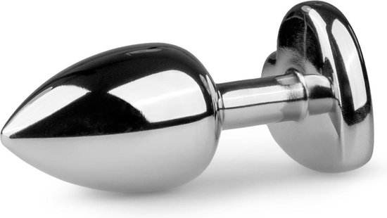 Zilveren buttplug met kristallen hart - Silver
