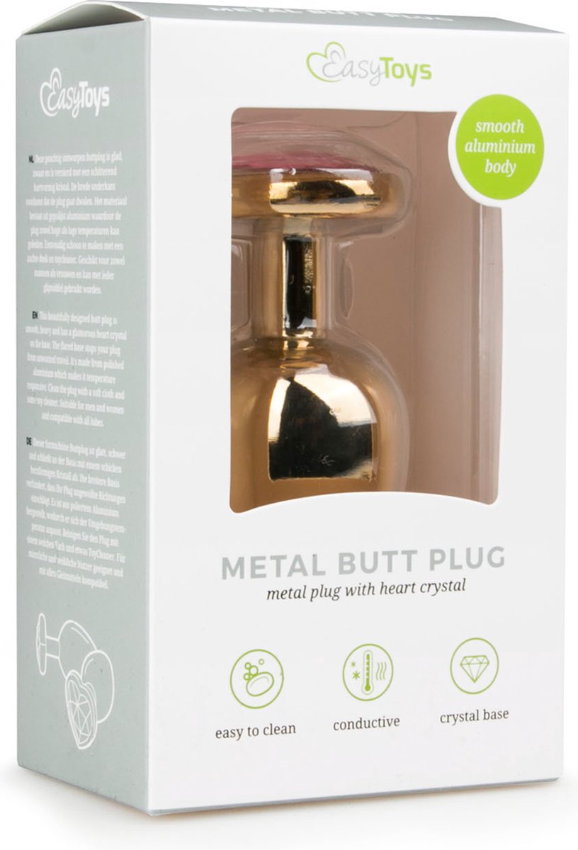Grote buttplug met hart/ - Goud