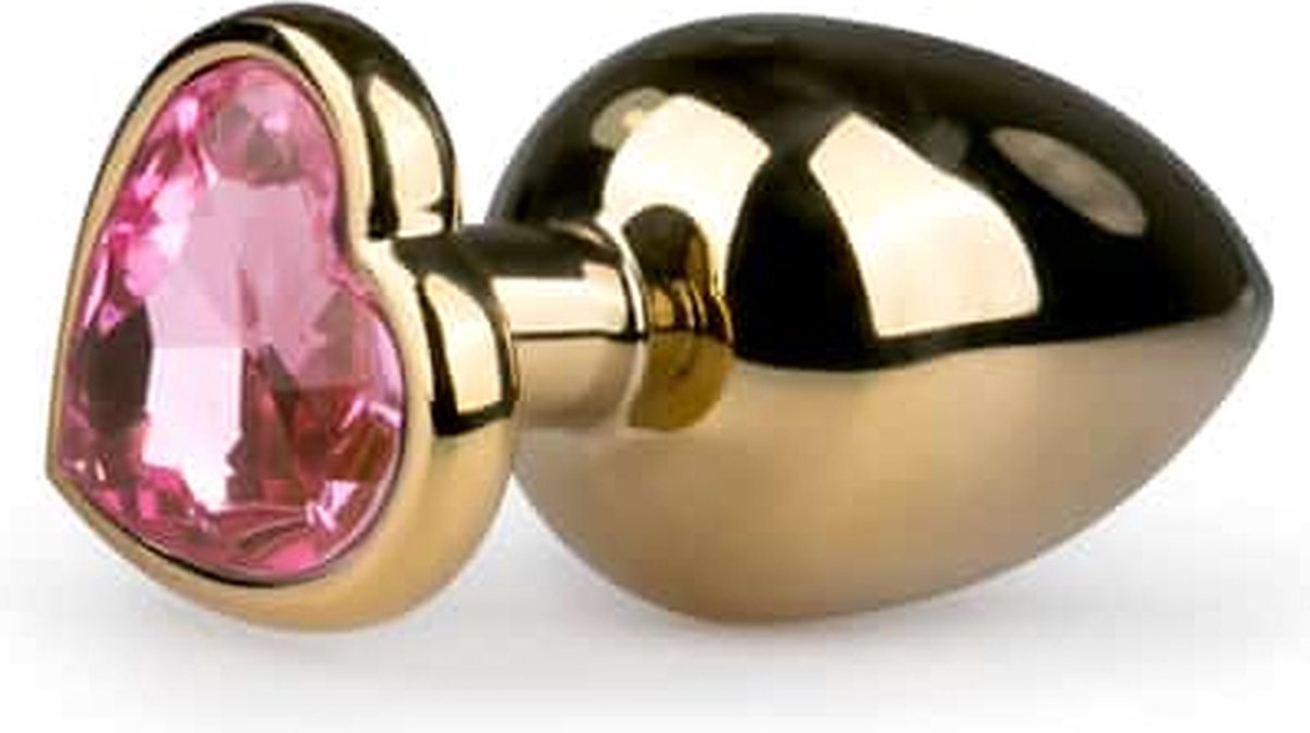 Grote buttplug met hart/ - Goud