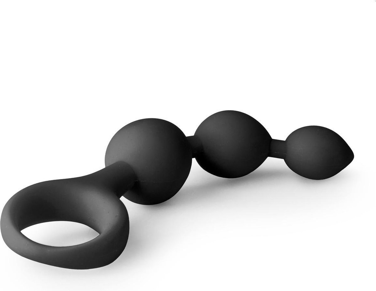 EasyToys e dildo met anale kralen - Zwart