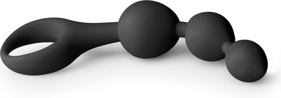 EasyToys e dildo met anale kralen - Zwart