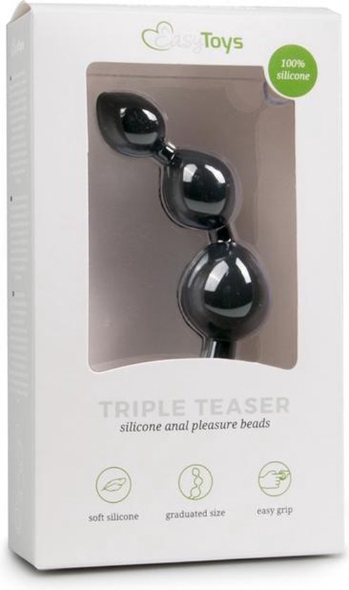 EasyToys e dildo met anale kralen - Zwart