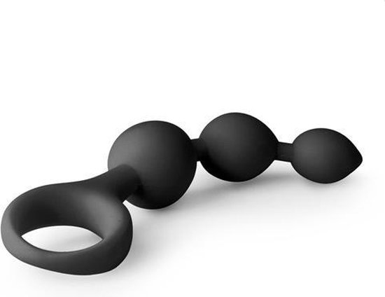 EasyToys e dildo met anale kralen - Zwart