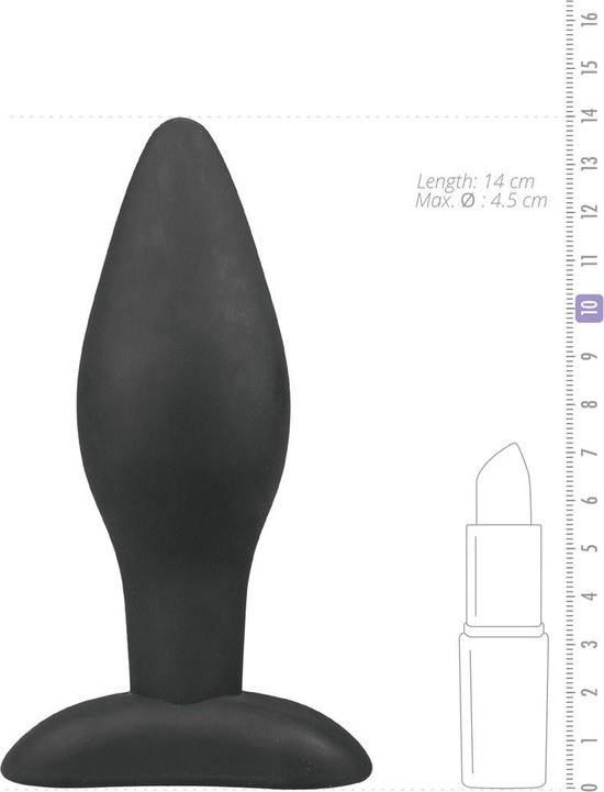 Grotee Siliconen Buttplug - Zwart