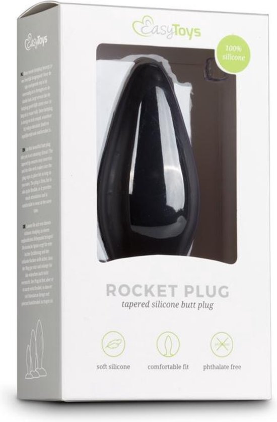 Grotee Siliconen Buttplug - Zwart