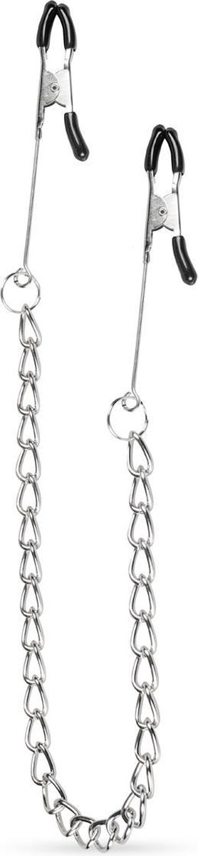 Lange Tepelklemmen Met Ketting - Silver