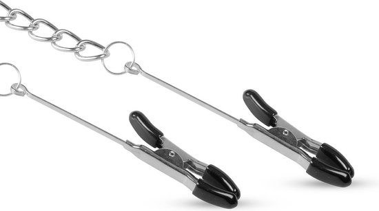 Lange Tepelklemmen Met Ketting - Silver