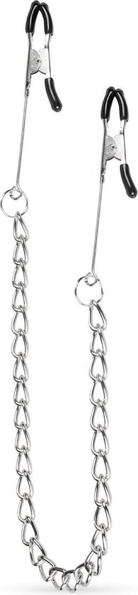 Lange Tepelklemmen Met Ketting - Silver