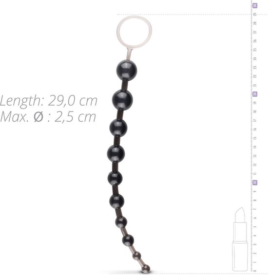 e Anaalketting Met Ring - Zwart