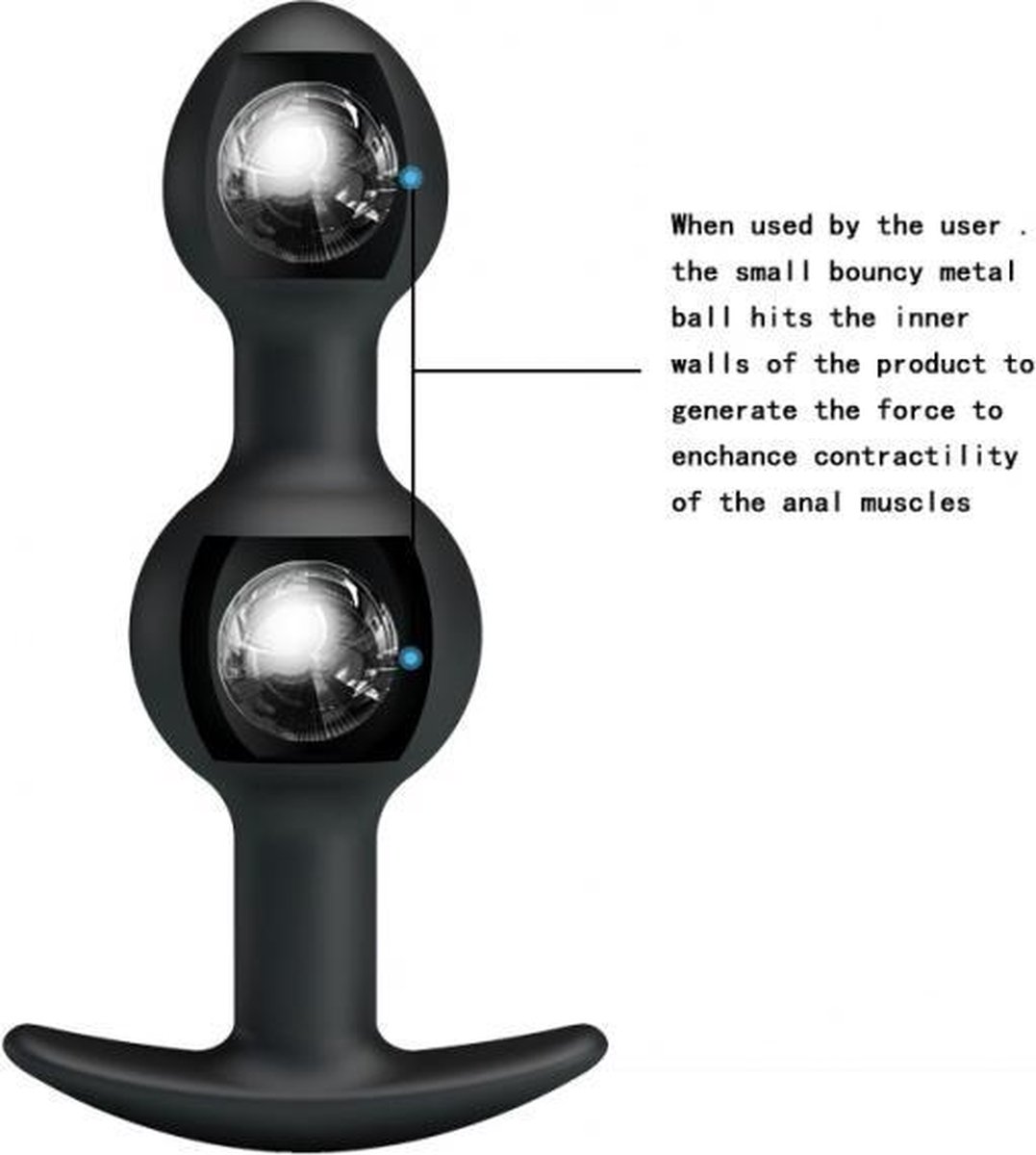 Pretty Love Verzwaarde Dubbele Anaal Plug - Zwart